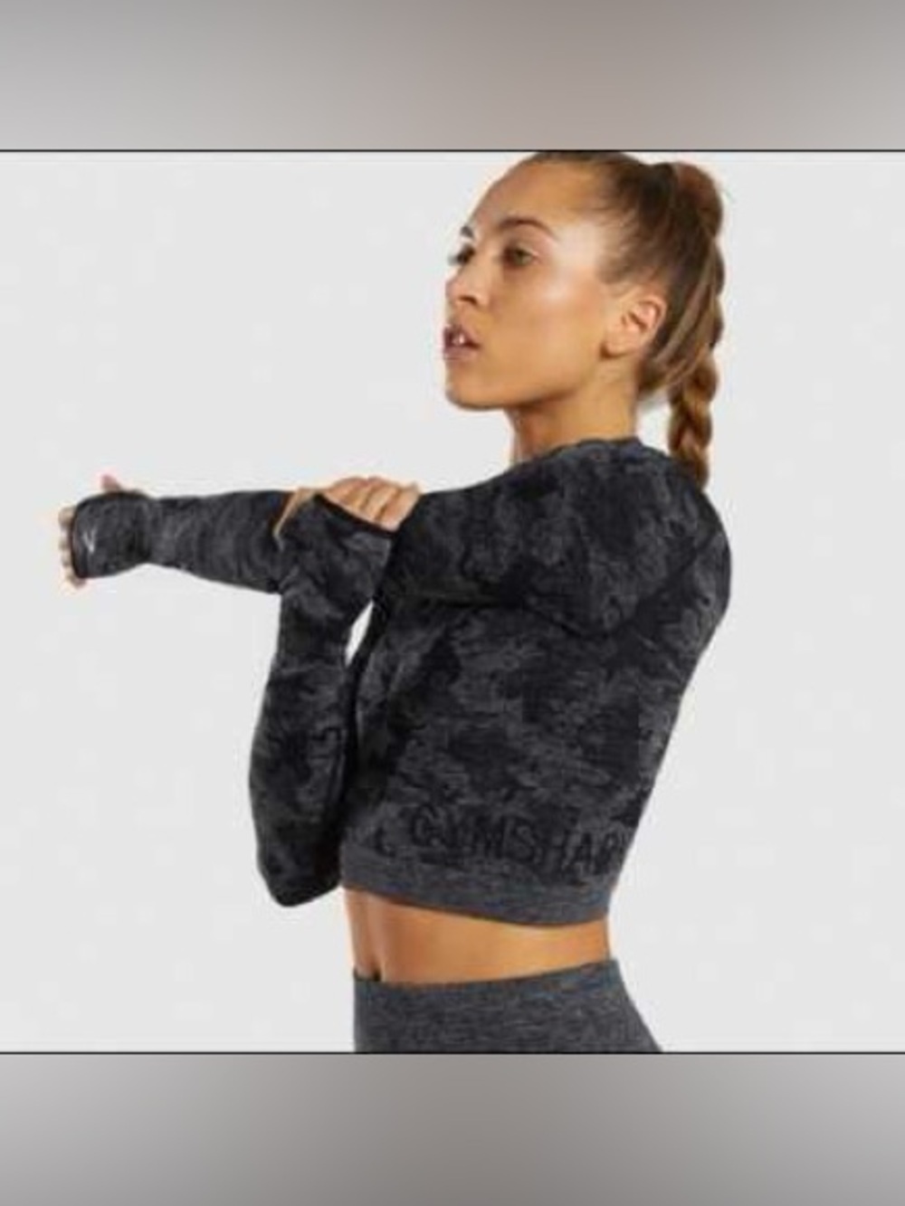 Gymshark Adapt Camo Seamless Long Sleeve Crop Top NWT